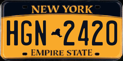 NY license plate HGN2420