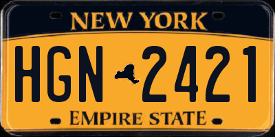 NY license plate HGN2421