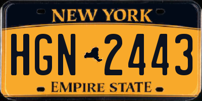 NY license plate HGN2443