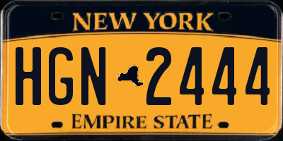 NY license plate HGN2444