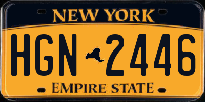 NY license plate HGN2446