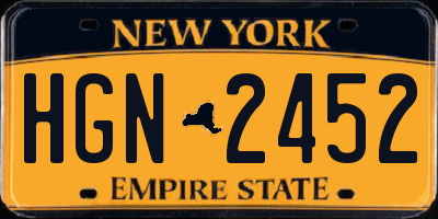 NY license plate HGN2452