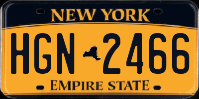 NY license plate HGN2466