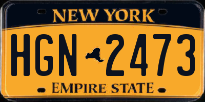 NY license plate HGN2473