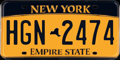 NY license plate HGN2474