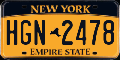 NY license plate HGN2478