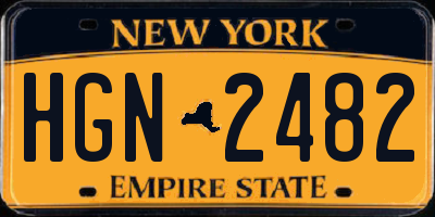 NY license plate HGN2482