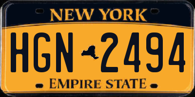 NY license plate HGN2494