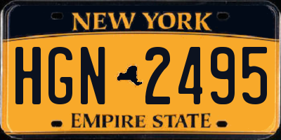 NY license plate HGN2495