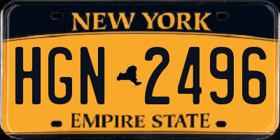 NY license plate HGN2496