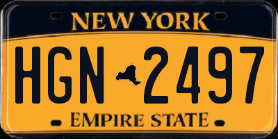 NY license plate HGN2497