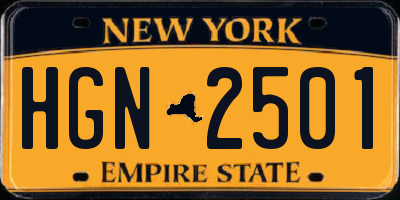 NY license plate HGN2501