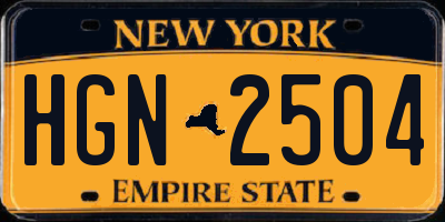 NY license plate HGN2504