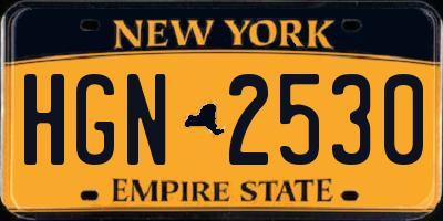 NY license plate HGN2530