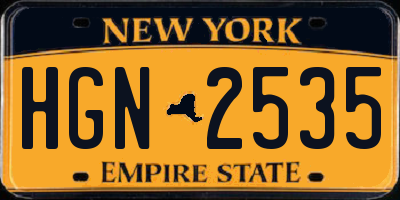 NY license plate HGN2535