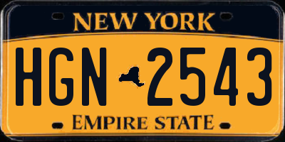 NY license plate HGN2543