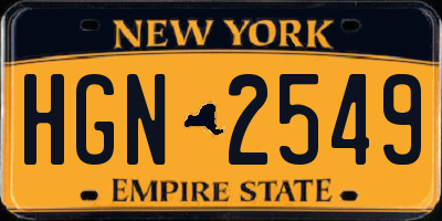 NY license plate HGN2549