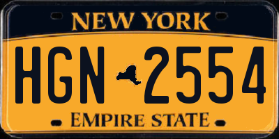 NY license plate HGN2554
