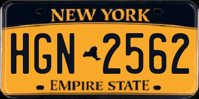 NY license plate HGN2562