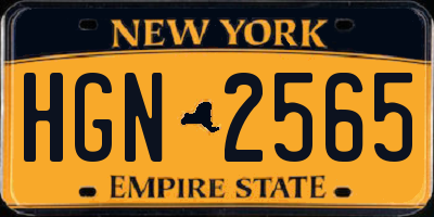 NY license plate HGN2565