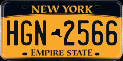 NY license plate HGN2566