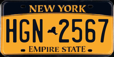 NY license plate HGN2567