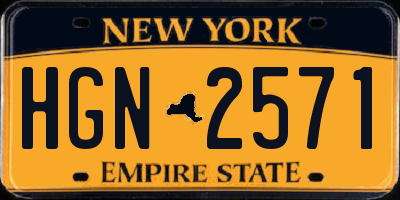 NY license plate HGN2571