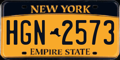 NY license plate HGN2573