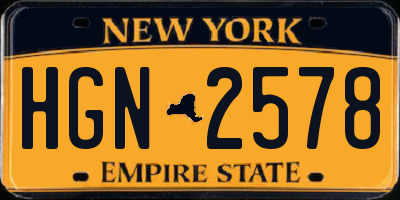 NY license plate HGN2578