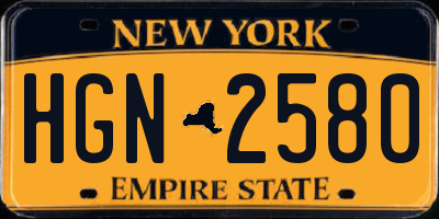 NY license plate HGN2580