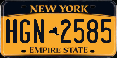 NY license plate HGN2585