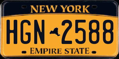 NY license plate HGN2588