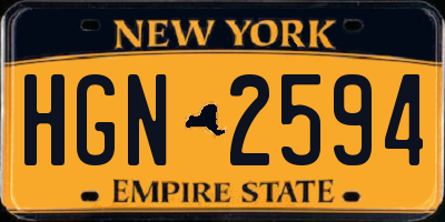 NY license plate HGN2594