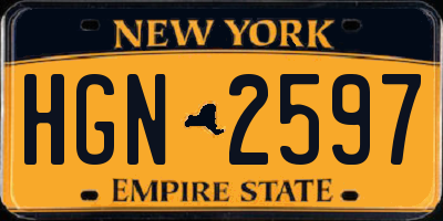 NY license plate HGN2597