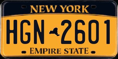 NY license plate HGN2601