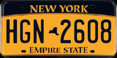 NY license plate HGN2608