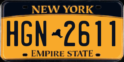 NY license plate HGN2611