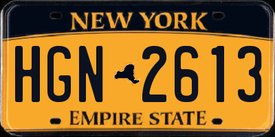 NY license plate HGN2613