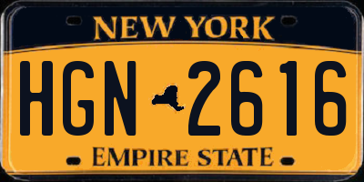 NY license plate HGN2616