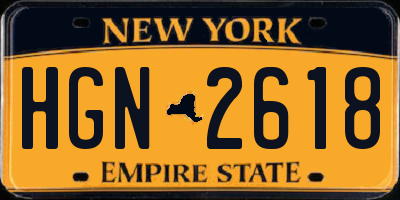 NY license plate HGN2618