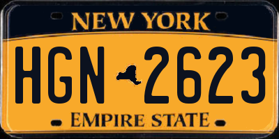 NY license plate HGN2623