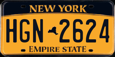 NY license plate HGN2624