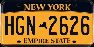 NY license plate HGN2626