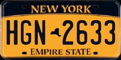 NY license plate HGN2633