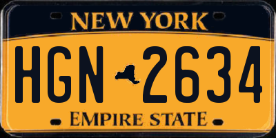 NY license plate HGN2634