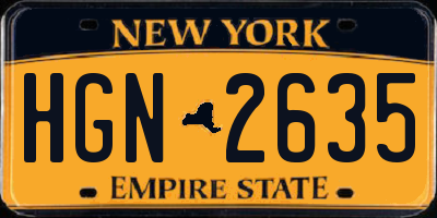 NY license plate HGN2635