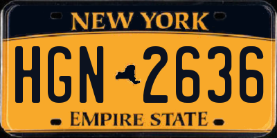 NY license plate HGN2636