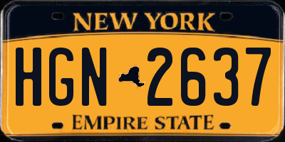 NY license plate HGN2637