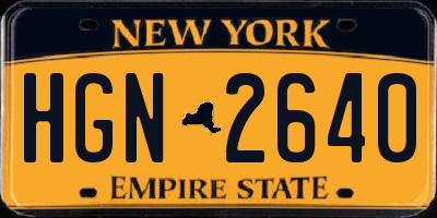 NY license plate HGN2640