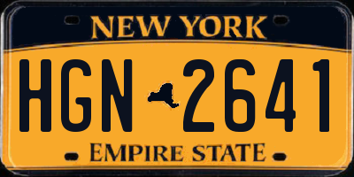 NY license plate HGN2641